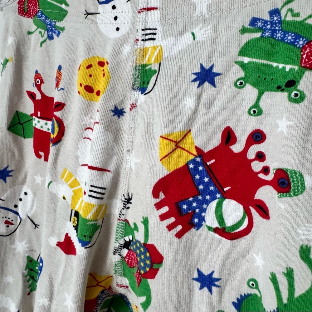 Hanna Andersson Christmas Monster Pajama Pants Size 6-7 100% Organic Cotton - Picture 3 of 8